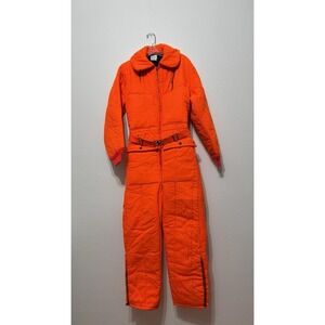 Walls Zero Zone Insulated Outwear Blaze Orange Coveralls Hood Mens M Reg USA Vtg